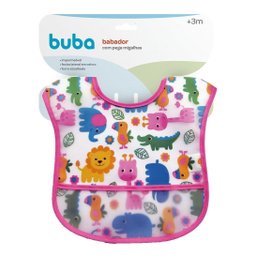 Babador com Bolso Tecido Impermeavel Bebe Rosa - 2
