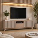 Ver imagem 1 de Rack Ripado Ibiza 160cm 2 Portas 1 Gav p/ TV até 65 pol Abertura Click Hanover/Fendi - Rede Móveis