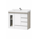 Ver imagem 3 de Kit Gabinete Banheiro Mdf 80cm com Cuba e Espelheira Premium:madeirado/branco