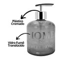 Ver imagem 3 de Porta Sabonete Líquido Vidro Sweet Home Fumê e Prata 350ml - Yazi