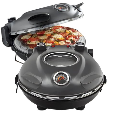 Forno de Pizza Elétrico Completo Italiano para Cozinhar em Casa com a Família Grafite 220v