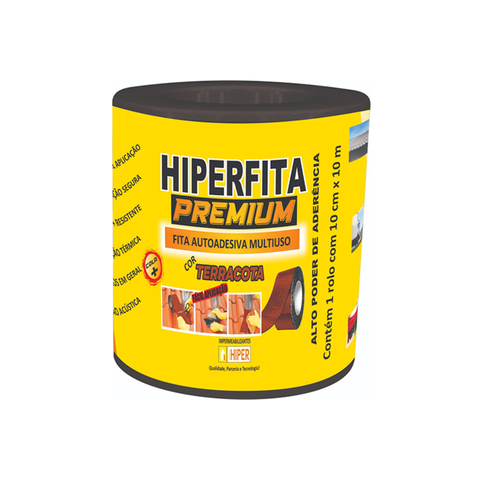 Fita Asfáltica Terracota Telhado 10CMX10MT Hiperfita Premium