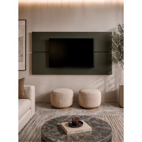 Painel para TV 180cm Retro MDF Verde Dallas - On Móveis