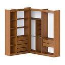 Ver imagem 2 de Closet Casal Modulado Andorra 6 Gavetas 11 Prateleiras Freijó/Branco - Pnr Móveis