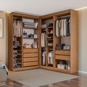 Ver imagem 1 de Closet Casal Modulado Andorra 6 Gavetas 11 Prateleiras Freijó/Branco - Pnr Móveis