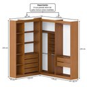 Ver imagem 3 de Closet Casal Modulado Andorra 6 Gavetas 11 Prateleiras Freijó/Branco - Pnr Móveis