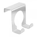 Ver imagem 1 de Gancho Duplo 5x5cm Cabideiro Porta Armário Suporte Multiuso Inox Pendurar Bolsa Toalha Sem Furar