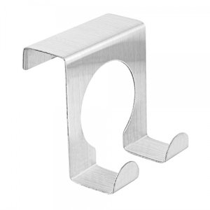 Gancho Duplo 5x5cm Cabideiro Porta Armário Suporte Multiuso Inox Pendurar Bolsa Toalha Sem Furar