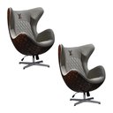 Ver imagem 1 de Kit 2 Poltronas Decorativas Egg Chair LV Branco/Marsala - Gran Belo