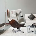Ver imagem 2 de Kit 2 Poltronas Decorativas Egg Chair LV Branco/Marsala - Gran Belo