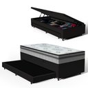 Ver imagem 1 de Cama Box Baú com Colchão Espuma D33 Pillow In Anjos Ortosleep + Auxiliar Unique Solteiro 88 Cm