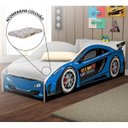 Ver imagem 1 de Cama Quarto Carro Infantil Baú com Colchão Grade de Proteção