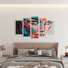 Quadro decorativo mosaico luxo 5 peças - emoções coloridas - 2