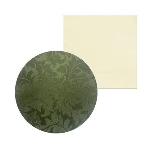 Kit Sousplat com Base + Guardanapo Jacquard Verde - 8 Peças - sem Base