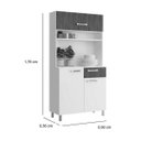 Ver imagem 3 de Armário de Cozinha 3 Portas 1 Gaveta Espresso Móveis Branco