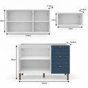 Ver mais imagens de Cozinha Completa Modulada 3 Peças 6 Portas 3 Gavetas 190cm Provençal Branco/Azul - Mademovel
