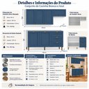 Ver imagem 5 de Cozinha Completa Modulada 3 Peças 6 Portas 3 Gavetas 190cm Provençal Branco/Azul - Mademovel