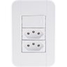 Conjunto 4x2 com 1 Interruptor Simples 10 a 250v e 2 Tomadas 2p+t 10 a 250v Tramontina Tablet Bran - 1