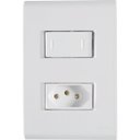 Ver imagem 1 de Conjunto 4x2 com 1 Interruptor Paralelo 10 a 250 V e 1 Tomada 2p+t 20 a 250 V Tramontina Liz Branco