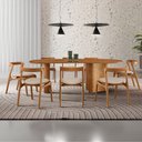 Ver imagem 1 de Mesa de Jantar Soláris 220cm Madeira Tampo Laminado Orgânico com 8 Cadeiras Solaris