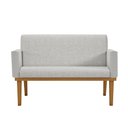 Ver imagem 2 de Sofá Namoradeira Reforçada 2 Lugares Luxo Tecido Linho Cor:Linho Cinza Claro