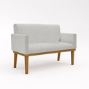 Ver imagem 1 de Sofá Namoradeira Reforçada 2 Lugares Luxo Tecido Linho Cor:Linho Cinza Claro