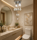 Ver imagem 4 de Lustre de Plafon Lavabo Corredor com Lampadas Bq Inclusas:30