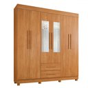 Ver imagem 2 de Guarda-roupa Casal Golfo 6 Portas 2 Gavetas com Espelho Cinamomo - Pnr Móveis