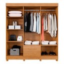 Ver imagem 3 de Guarda-roupa Casal Golfo 6 Portas 2 Gavetas com Espelho Cinamomo - Pnr Móveis