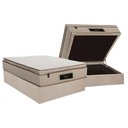 Ver imagem 1 de Cama Box Baú Casal: Colchão Molas Ensacadas Luckspuma Cloud + Base Crc Suede Clean (138x188)