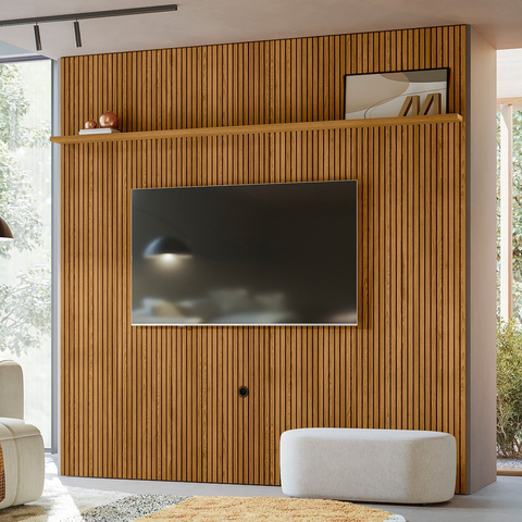 Painel Piso-teto New Guaporé 238x244,5m para Tv até 75 Polegadas - Cumaru Madetec