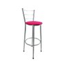 Banqueta Alta Prata Cozinha Gourmet Americana - Rosa - 1