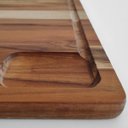 Ver imagem 5 de Tábua De Carne Grande 58x38cm Tábua Para Churrasco Retangular Em Madeira Teca Stolf