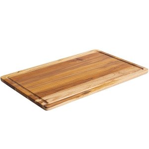 Tábua De Carne Grande 58x38cm Tábua Para Churrasco Retangular Em Madeira Teca Stolf