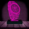 Luminária Led 3d Relógio Abajur - Rosa - 2