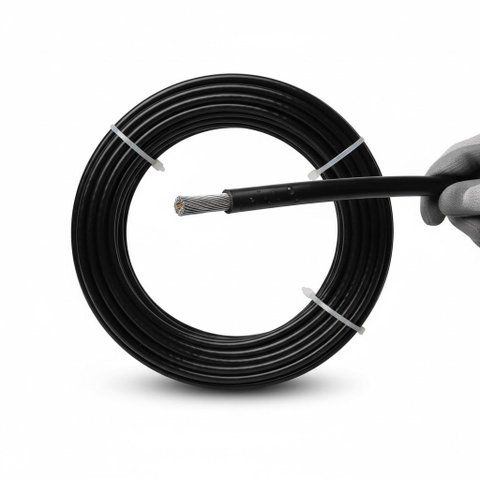 Cabo de Aço Encapado Preto 10 Metros 3/16 (Externo 1/4) Revestido PVC para Academia Varal Portões e 