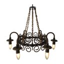 Ver imagem 3 de Lustre Rústico Com Corrente Rococó Para Salas de Estar e Varandas Libertas Rosas Artesanato Verniz