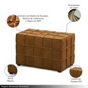 Ver imagem 4 de Conjunto 2 Puffs Decorativos Augusto 43cm e 70cm Sala de Estar Couro Caramelo Manchado G88 - Gran Be