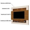Ver imagem 2 de Painel Suspenso Forlán 210cm para Tv até 75 Polegadas Off White/carvaho - Gran Belo