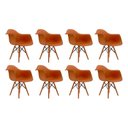Ver imagem 1 de Conjunto 8 Cadeiras Eames com Braço Terracota Pés em Polipropileno