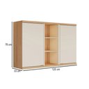 Ver imagem 3 de Armário Aéreo Cozinha 120 Cm Bless 2 Portas 100% Mdf Jequitiba/off White Fosco - Linea Brasil