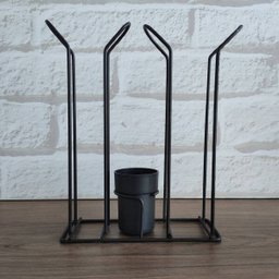 Suporte Porta Copo Descartável 50 80ml e 180 200ml Organizador de Copos e Colheres Café Preto Fosco  - 8