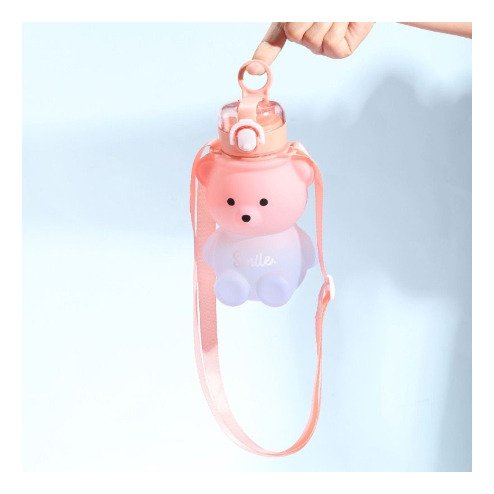 Garrafa de Água Urso 1l Transparente Infantil com Alça - 4