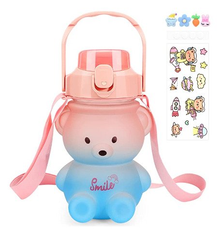 Garrafa de Água Urso 1l Transparente Infantil com Alça - 7