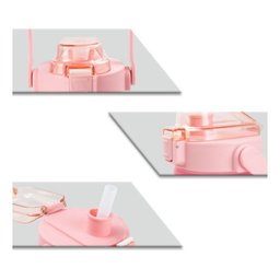 Garrafa de Água Urso 1l Transparente Infantil com Alça - 6