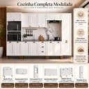 Ver imagem 6 de Cozinha Compacta Modulada 6 Peças 13 Portas 3 Gavetas 305cm Provençal Branco - Mademovel