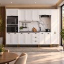 Ver imagem 1 de Cozinha Compacta Modulada 6 Peças 13 Portas 3 Gavetas 305cm Provençal Branco - Mademovel