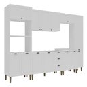 Ver imagem 3 de Cozinha Compacta Modulada 6 Peças 13 Portas 3 Gavetas 305cm Provençal Branco - Mademovel