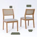 Ver imagem 3 de Kit 8 Cadeiras para Sala de Jantar Estofadas Oiti Cinza/Madeira