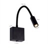 Arandela Pix Preta Articulável Cabeceira LED 3W 3000K Bivolt - 3